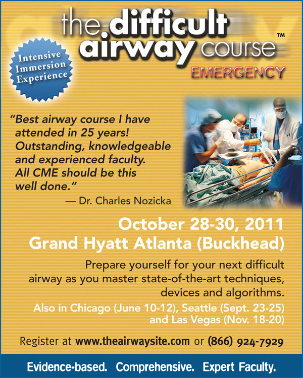 The Difficult Airway Course: Emergency flyer